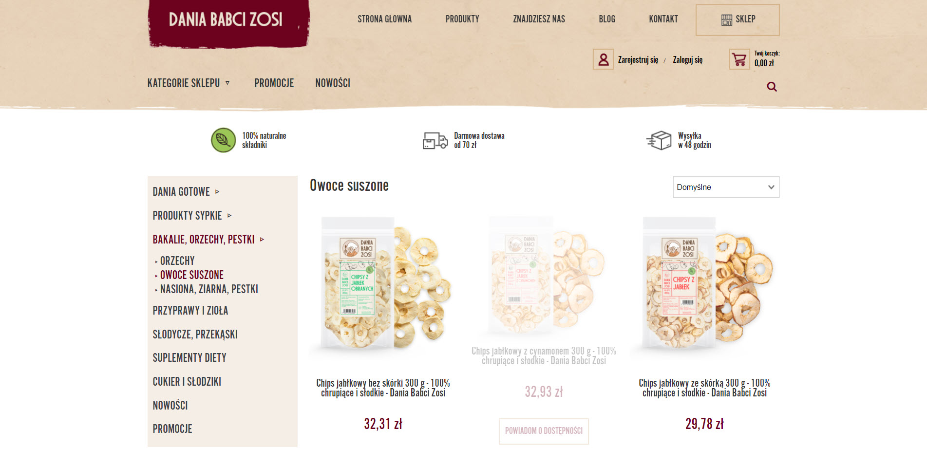 Owoce suszone bez cukru a indeks glikemiczny